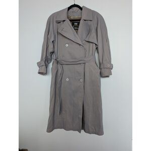 Vtg London Fog Juliet Iridescent Gray Double Breasted Trench Coat 4P Made in USA